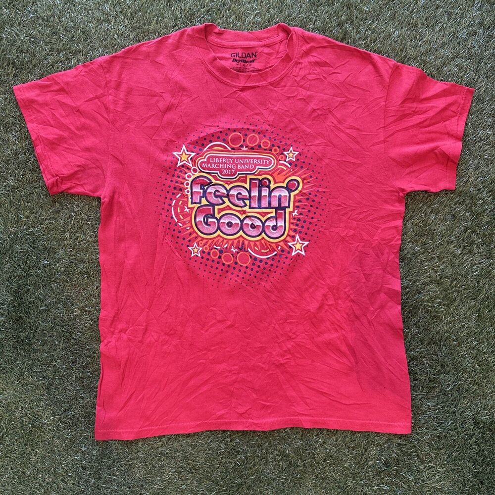 Liberty University Marching Band 2017 Feelin’ Good Red Graphic T Shirt Mens Med